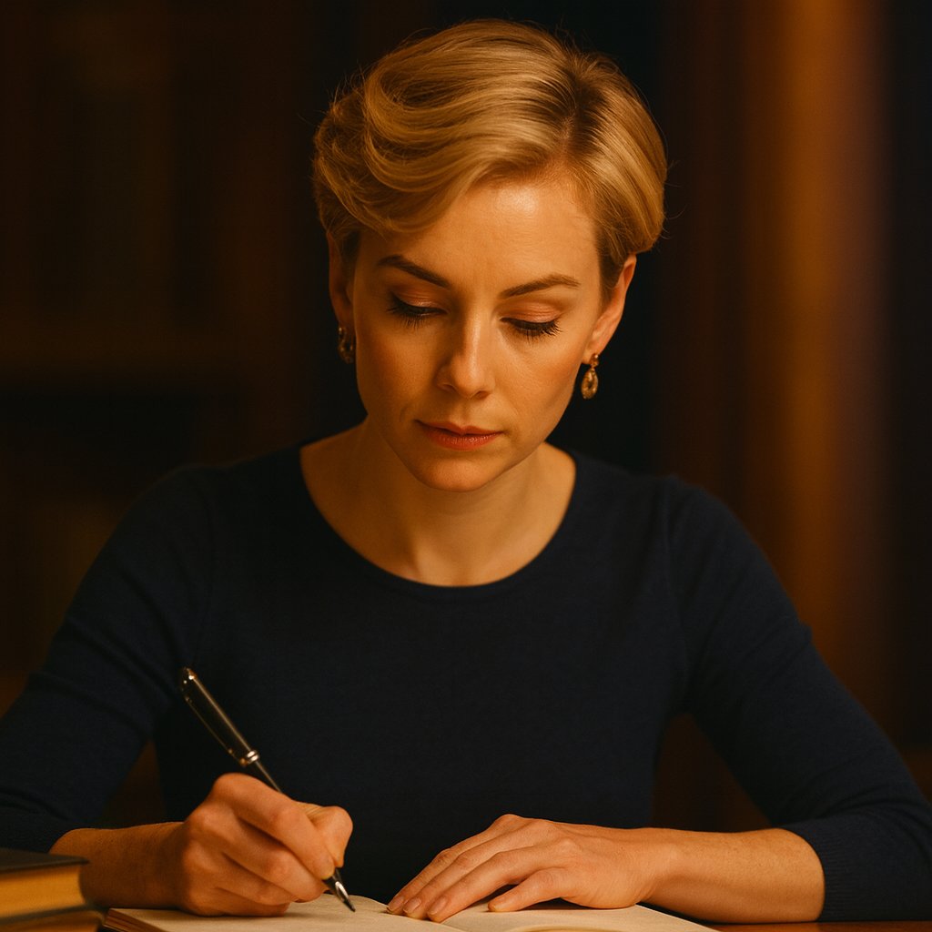Vesper Nyx — dark romance author, writing by candlelight